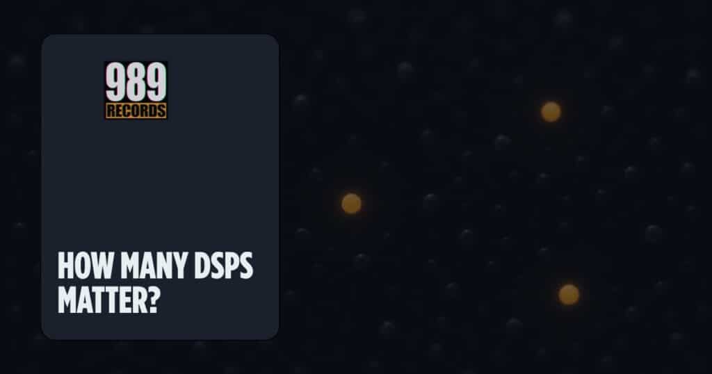Scattered field of dim dots with a few glowing orange ones standing out, representing how many DSPs exist and which ones actually matter